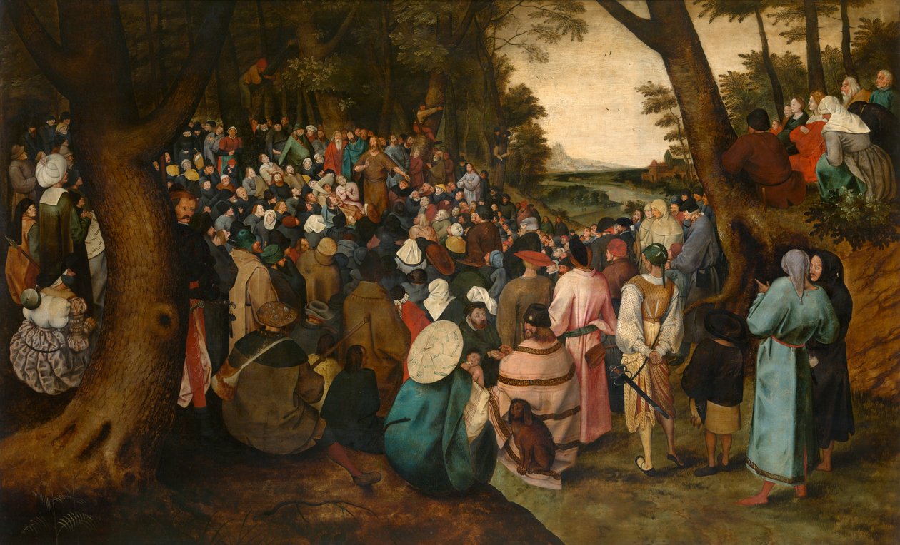 Johannes Kastaja saarnaa (öljy) tekijältä Pieter the Younger Brueghel