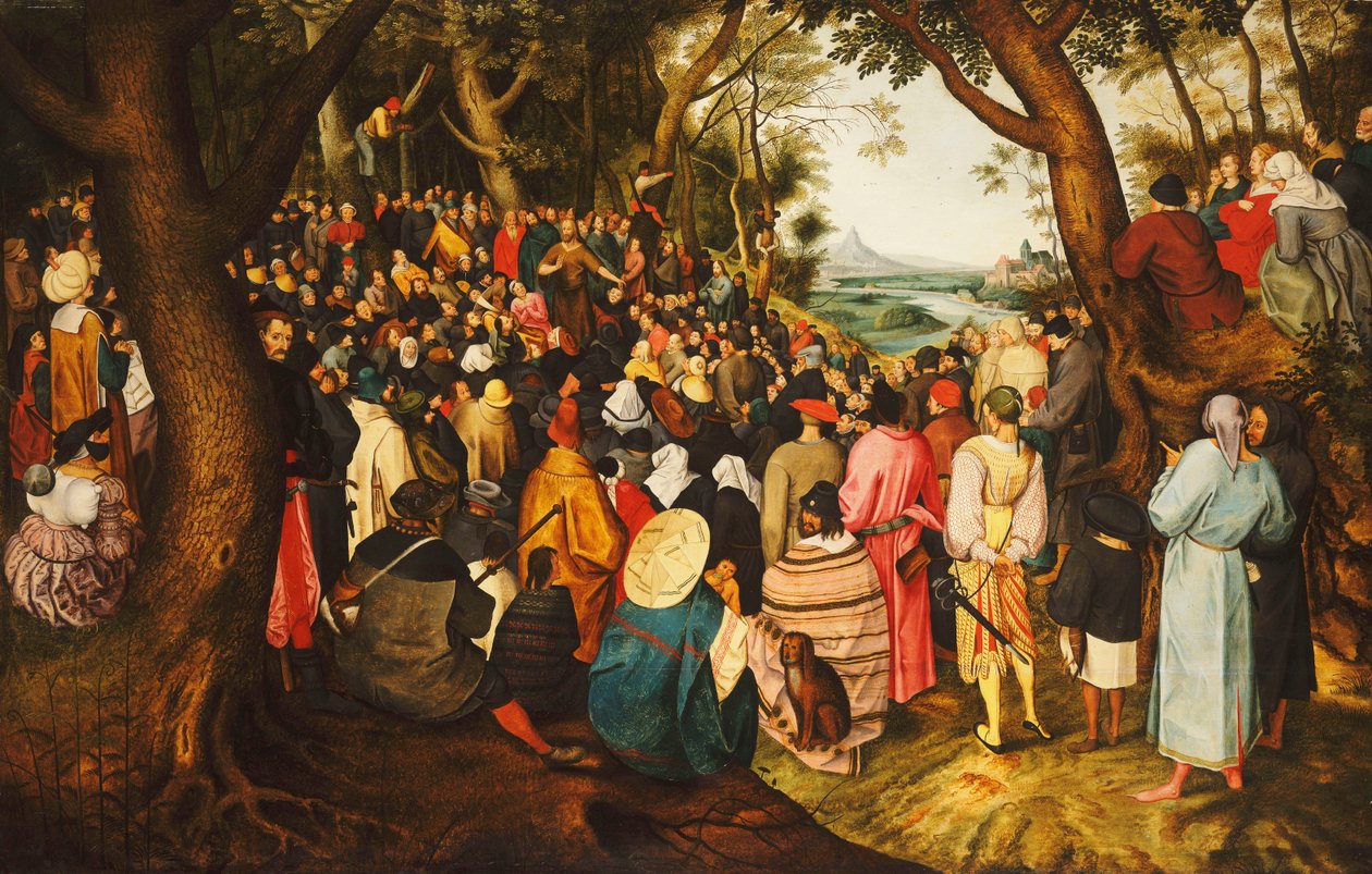 Pyhä Johannes Kastaja saarnaa erämaassa, n. 1633-50 tekijältä Pieter Brueghel the Younger