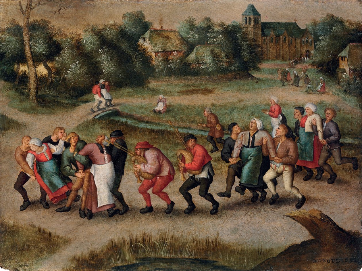 Pyhän Johanneksen tanssijat Molenbeeckissä, 1592 tekijältä Pieter Brueghel the Younger