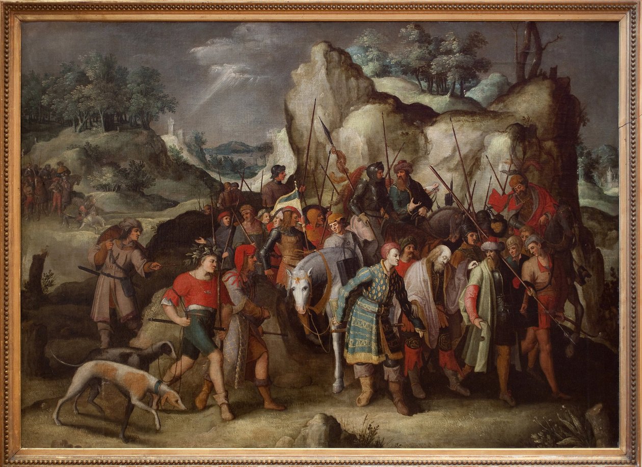 Pyhä Paavali johtaa kääntymisensä jälkeen Damaskokseen (Syyria). Tämä maalaus, joka on peräisin suoraan Lucas de Leidenin (1509) kaiverruksesta, edustaa jaksoa Saul de Tarsuksen hevosen kaatumisesta, josta tulee pyhä Paavali, kun hän on ollut terassilla. tekijältä Pieter the Younger Brueghel