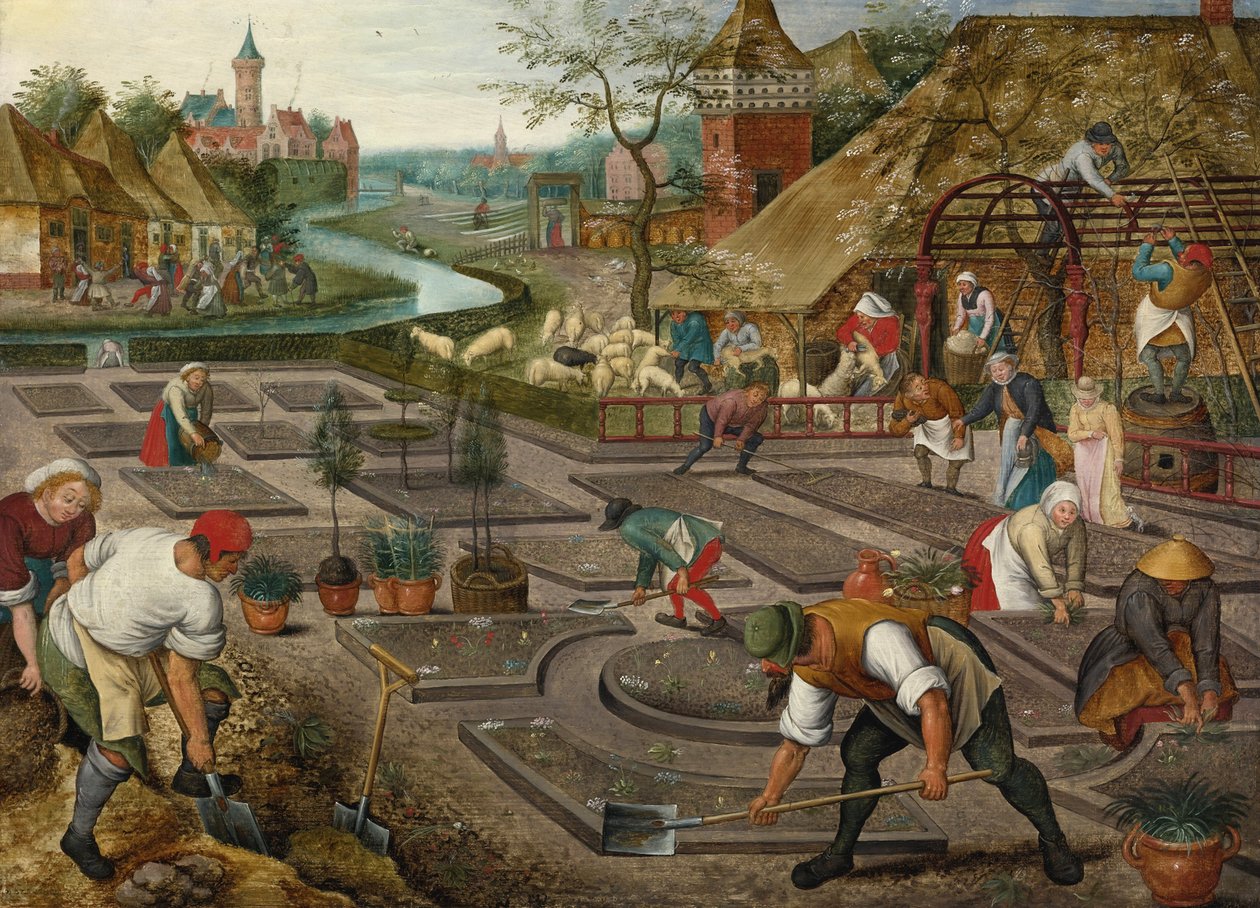 Spring par Brueghel, Pieter, nuorempi (1564-1638). Öljy puulle, koko: 41,9x57,2, n. 1625-1630, Yksityinen kokoelma tekijältä Pieter the Younger Brueghel