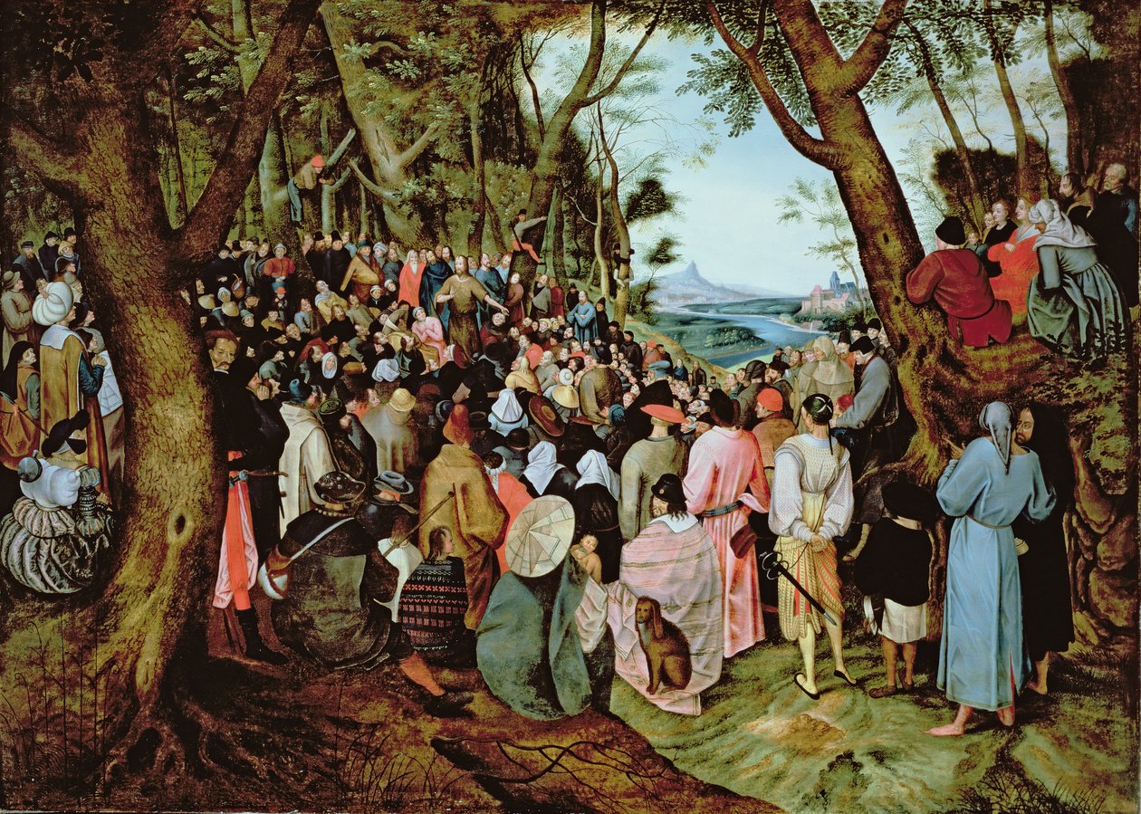 Pyhä Johannes Kastaja saarnaamassa erämaassa tekijältä Pieter Brueghel the Younger