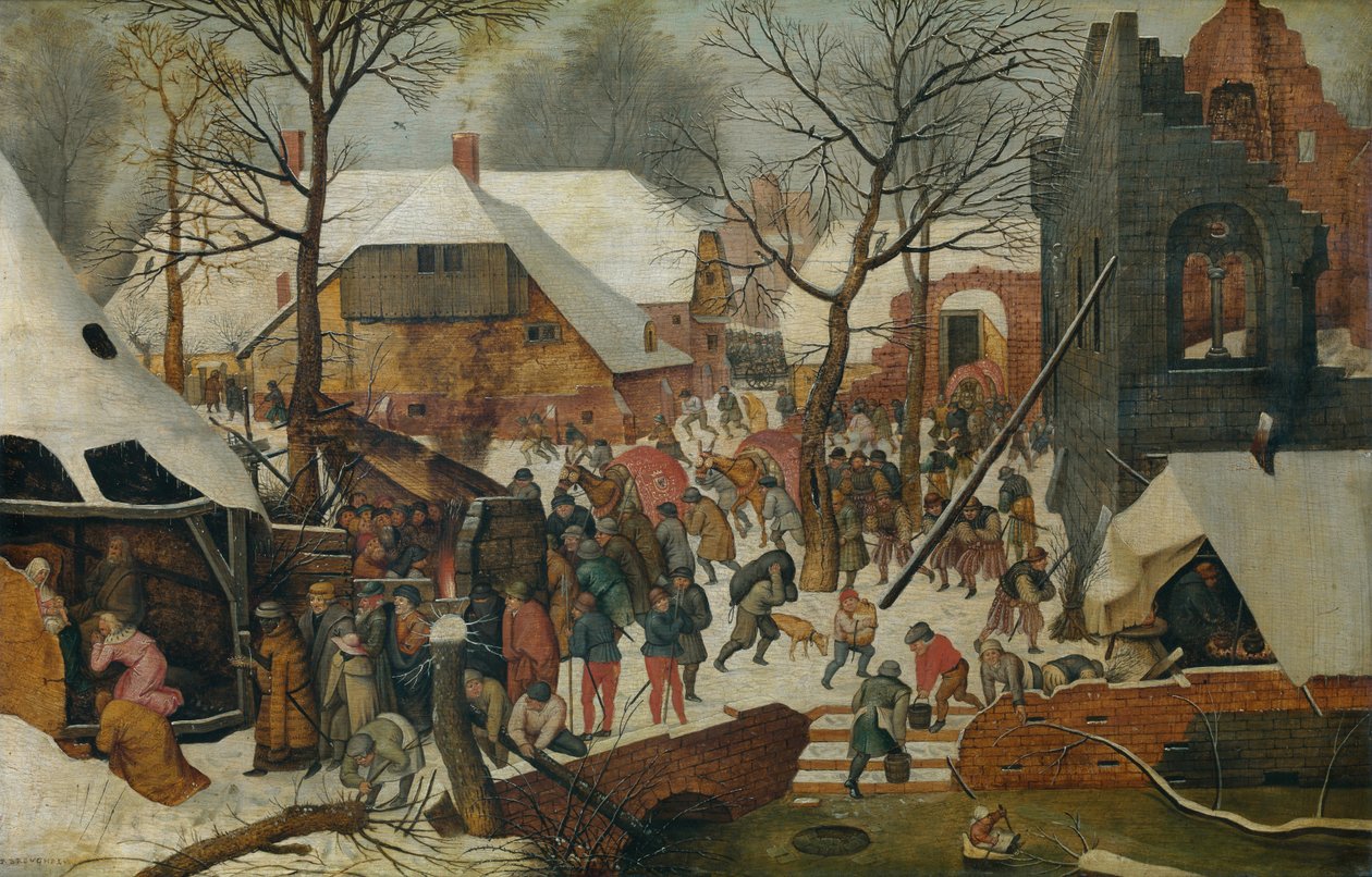 Maagien palvominen lumessa (öljy) tekijältä Pieter the Younger Brueghel