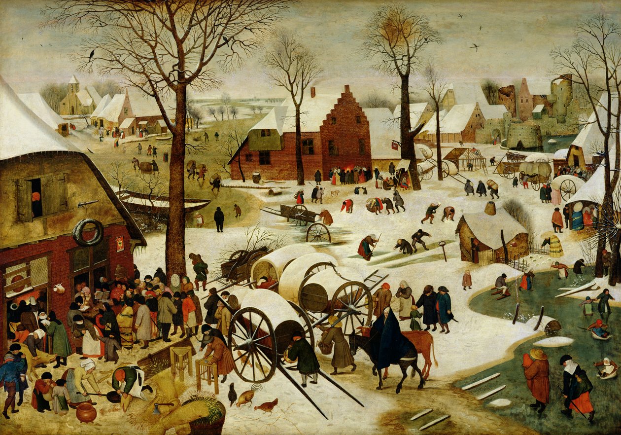 Betlehemin väestölaskenta (öljy paneelissa) tekijältä Pieter the Younger Brueghel