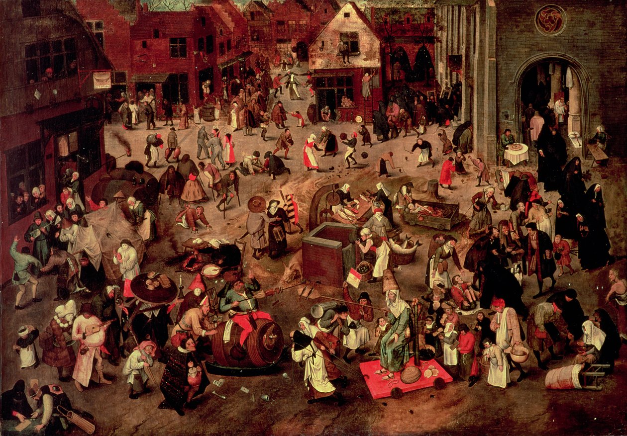 Caremen ja Mardi-Grasin yhteenotto tekijältä Pieter the Younger Brueghel