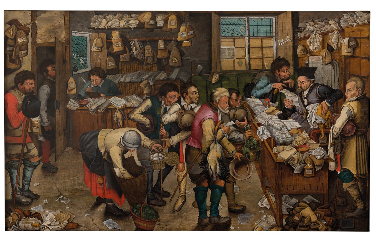 Kymmenysten maksaminen (öljy paneelille) tekijältä Pieter the Younger Brueghel