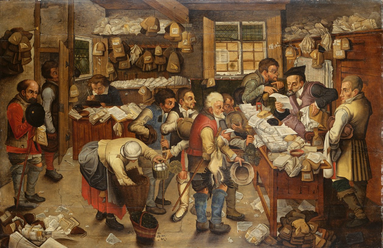 Kymmenysten maksaminen, 1619 tekijältä Pieter Brueghel the Younger
