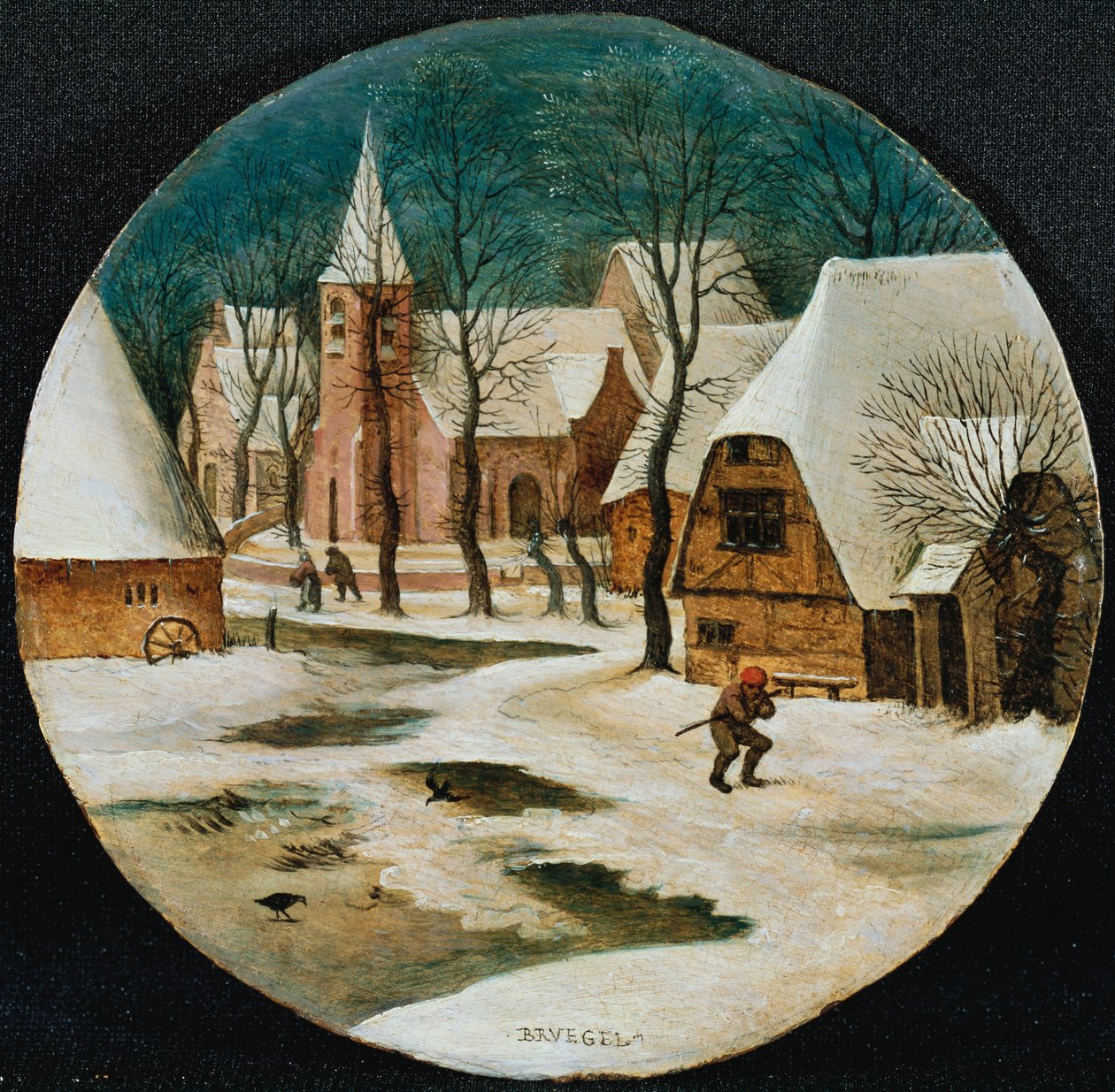 Kylä talvella tekijältä Pieter Brueghel the Younger