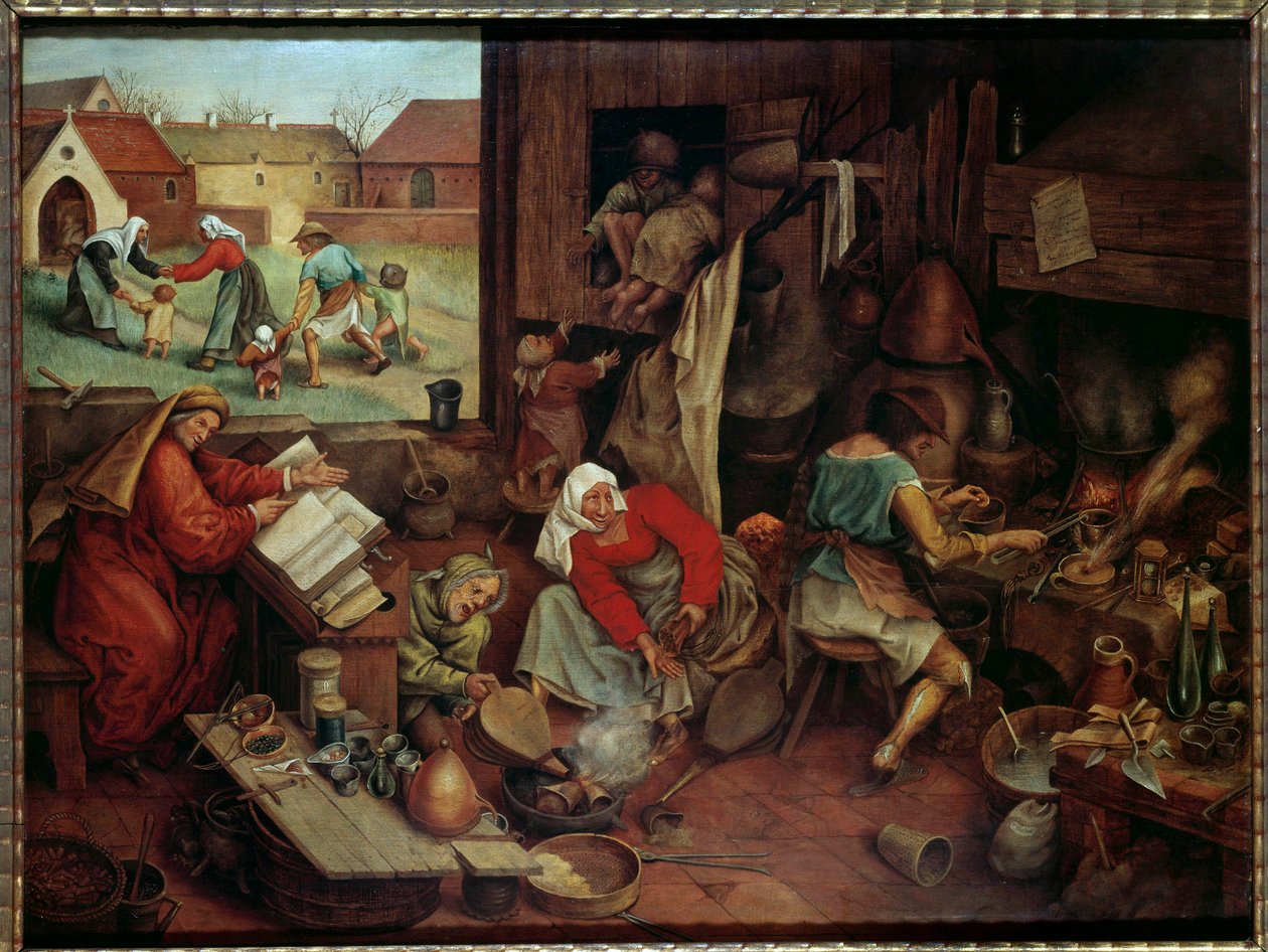 Alkemisti Pieter Nuoren maalaus nimeltä Brueghel d