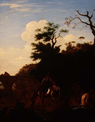 The Bathing Pool, n. 1636 (öljy kankaalle) tekijältä Pieter van Laar