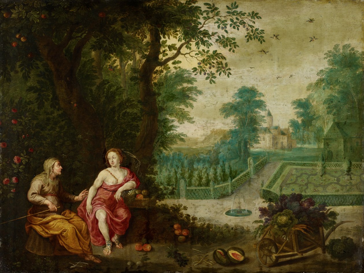 Vertumnus ja Pomona (öljy kuparille) tekijältä Pieter van Avont
