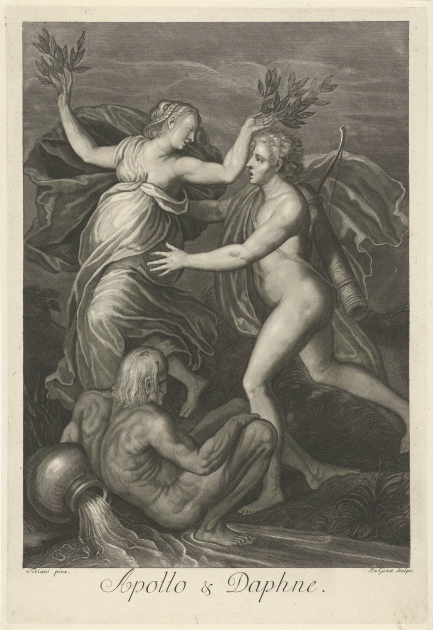 Apollo ja Daphne (otsikko esineessä) Mytologiset rakkaustarinat (sarjan nimi) tekijältä Pieter van Gunst