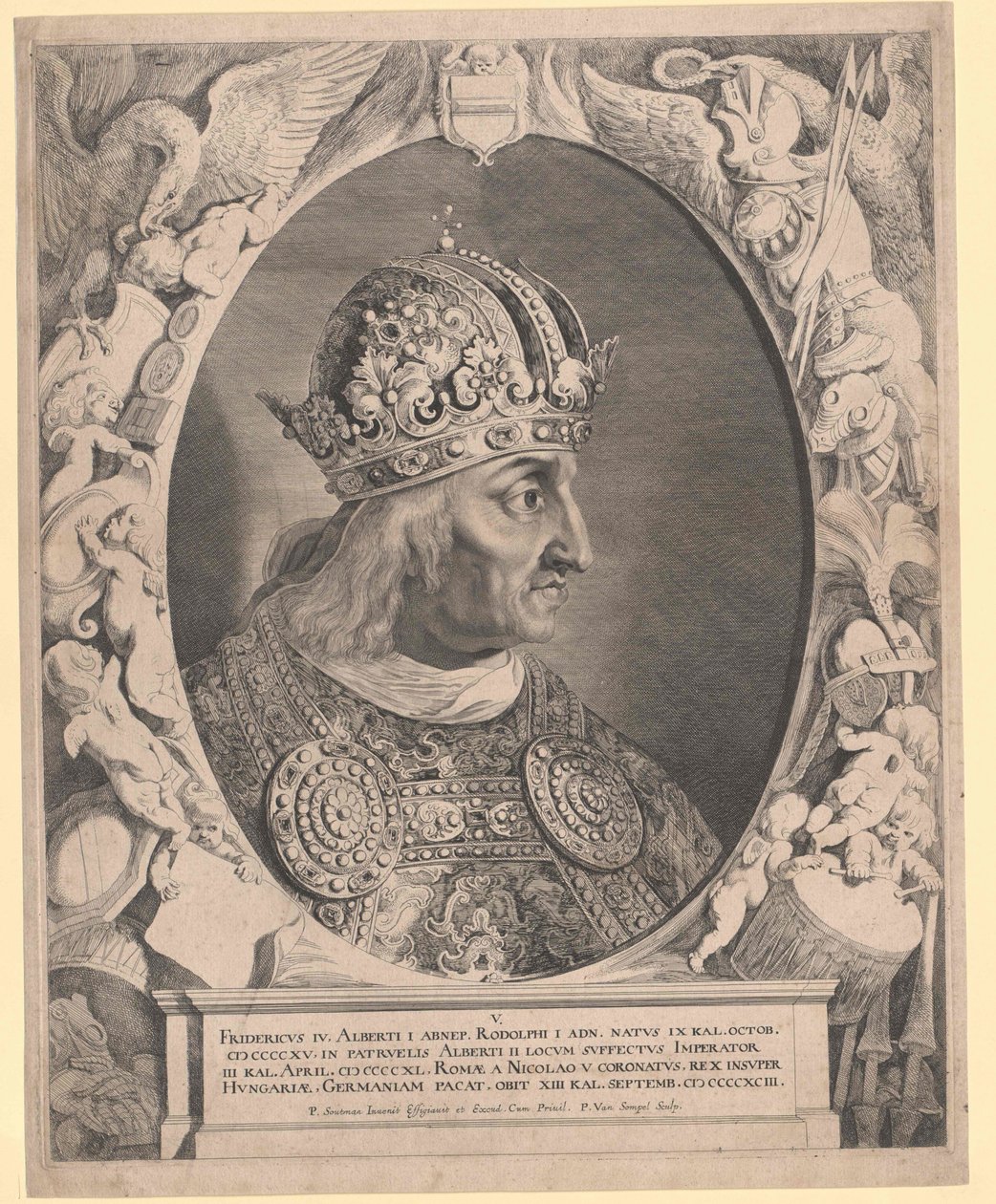 Pyhän Rooman keisari Frederic III (painettu) tekijältä Pieter van Sompel