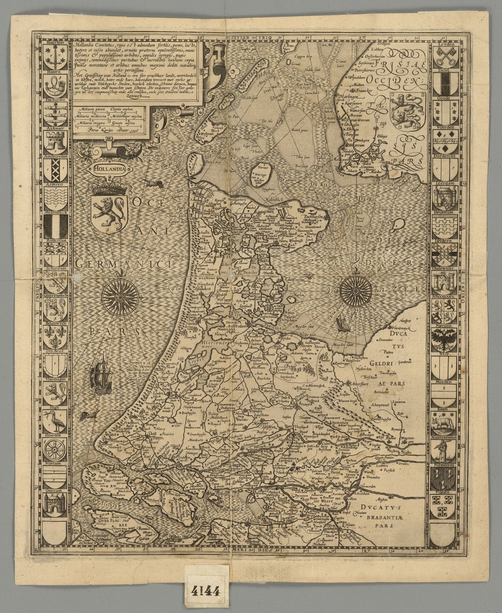 1596 Alankomaat Comitatus Kaerius tekijältä Pieter van den Keere