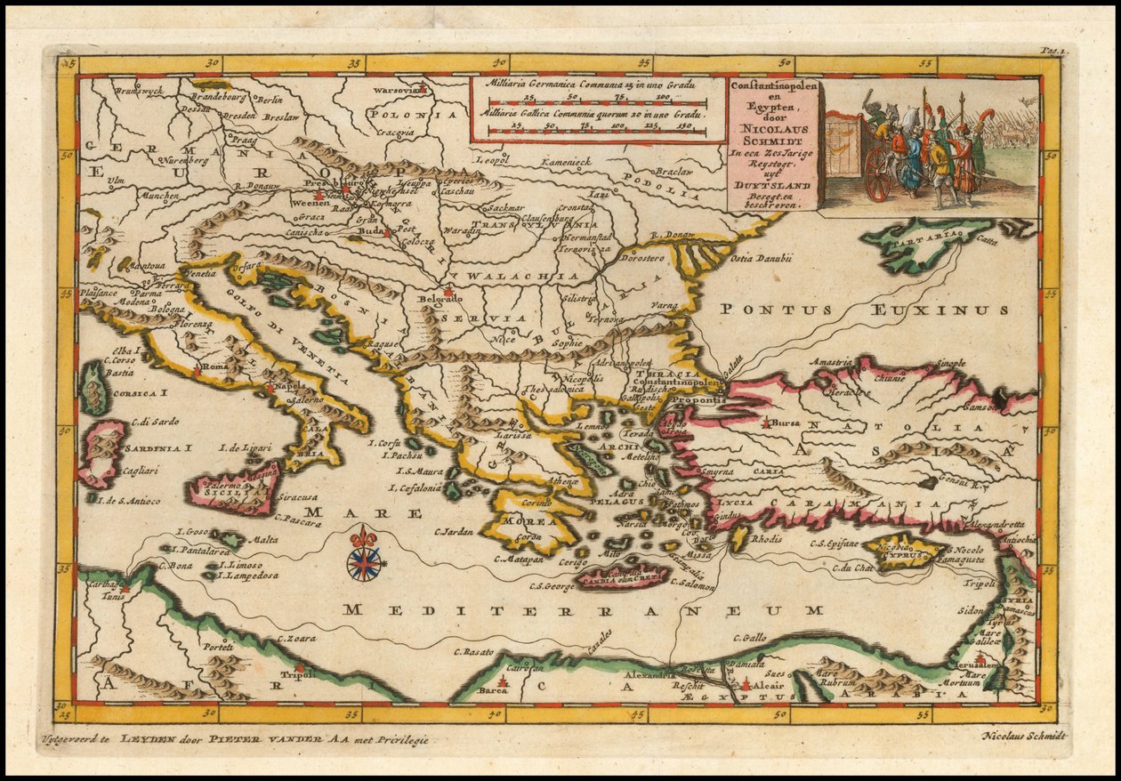 Pieter van der Aa:n vuonna 1700 laatima kartta itäisestä Välimerestä tekijältä Pieter Van der Aa