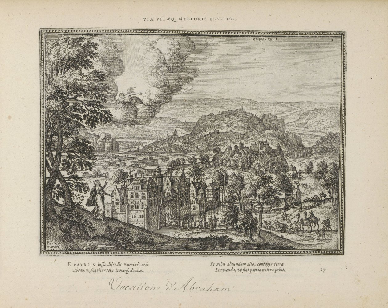 Déu va aparèixer per Abraham Formes de vida millor elecció (títol sobre objecte) Els emblemes sagrats i les històries principals dels dos testaments (Oude Testament) (títol de la sèrie) Imatges i figures de la Bíblia (títol de la sèrie) Déu va aparèixer pe tekijältä Pieter van der Borcht (I)