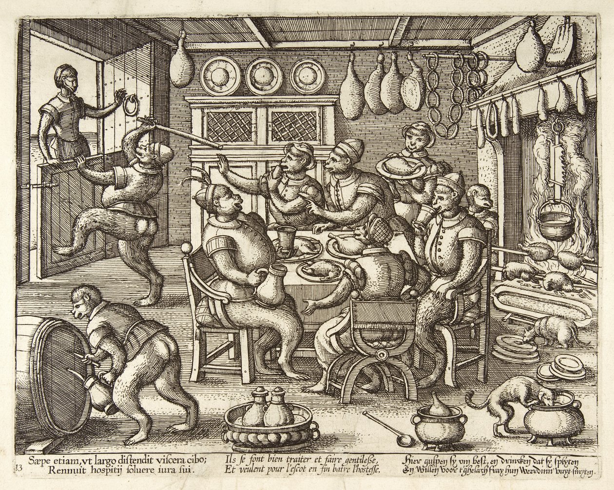 The Fat Kitchen, pub. C. 1585 tekijältä Pieter van der Borcht