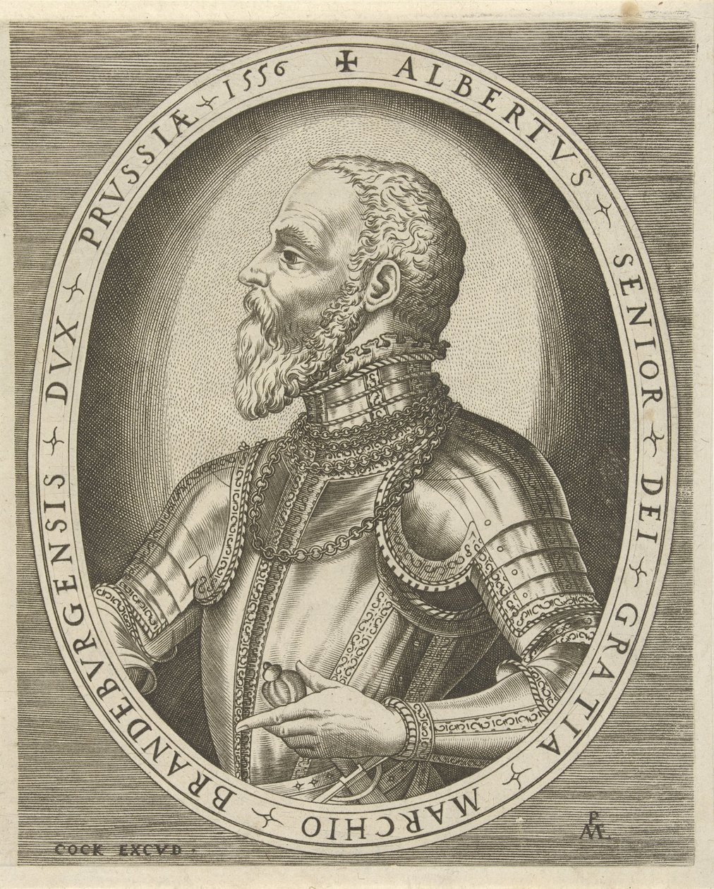 Brandenburgin markkreivi Albrecht Friedrichin muotokuva Hallittajien muotokuvia (sarjan nimi) tekijältä Pieter van der Heyden
