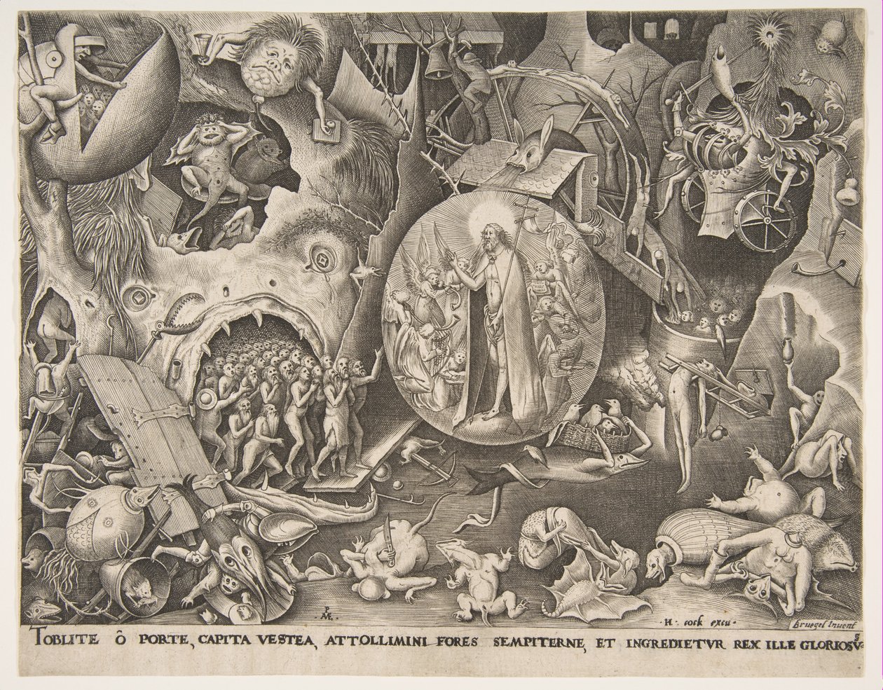 Kristuksen laskeutuminen Limboon, n. 1561. tekijältä Pieter van der Heyden