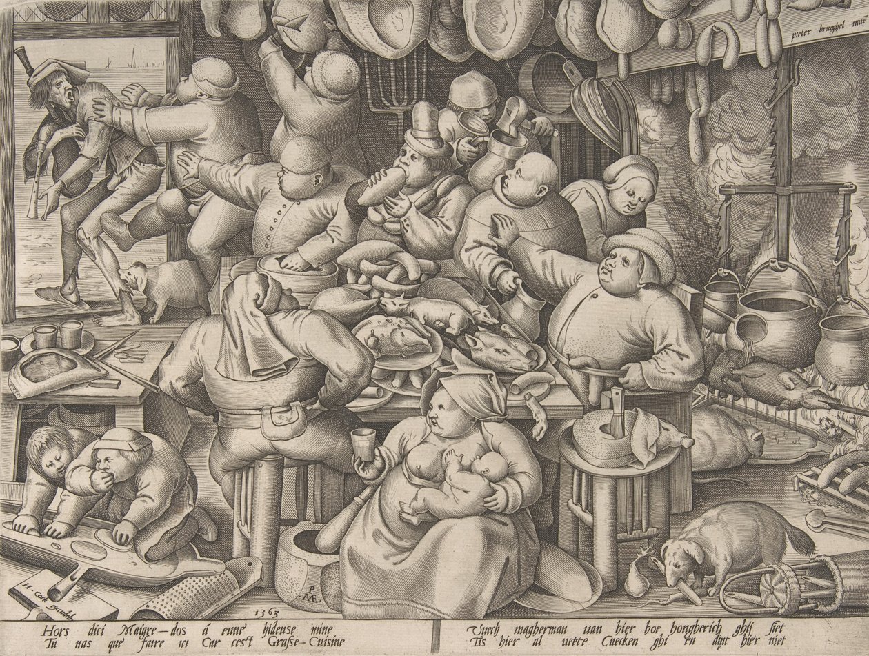 Lihava keittiö, 1563. tekijältä Pieter van der Heyden