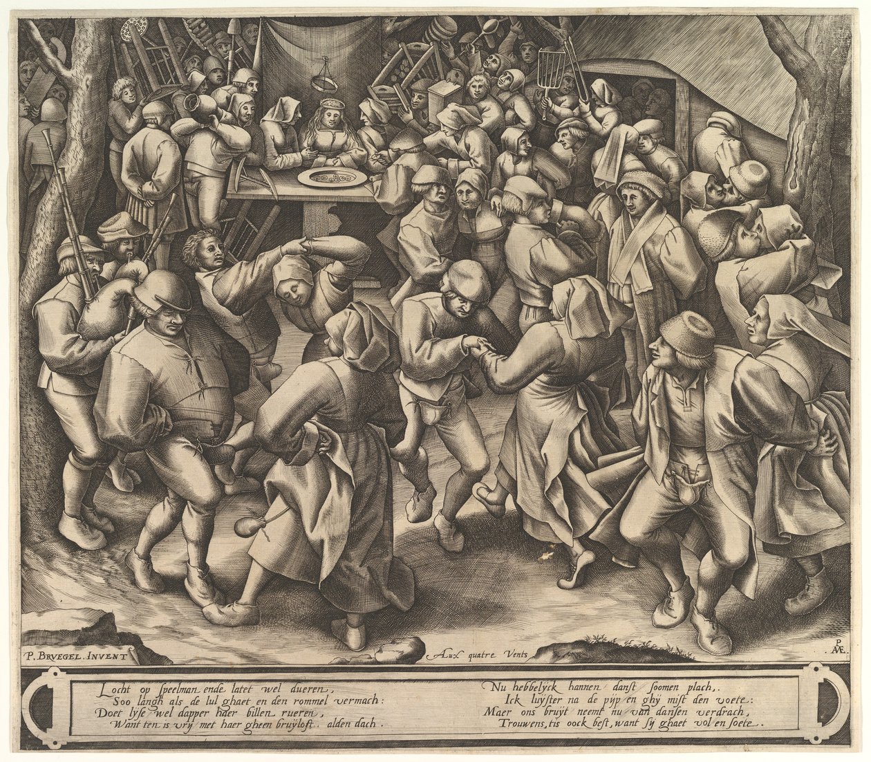 Talonpoikien häätanssi, vuoden 1570 jälkeen. tekijältä Pieter van der Heyden