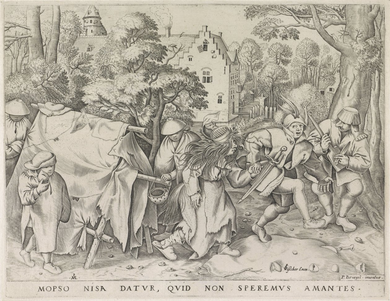 Vuile bruid of burlift van Mopsus en Nisa (otsikko esineessä) tekijältä Pieter van der Heyden