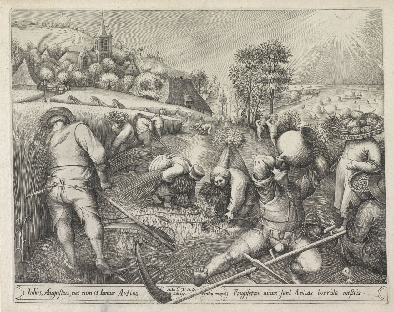 Kesä Aestas (otsikko esineessä) Neljä vuodenaikaa (sarjan nimi) tekijältä Pieter van der Heyden