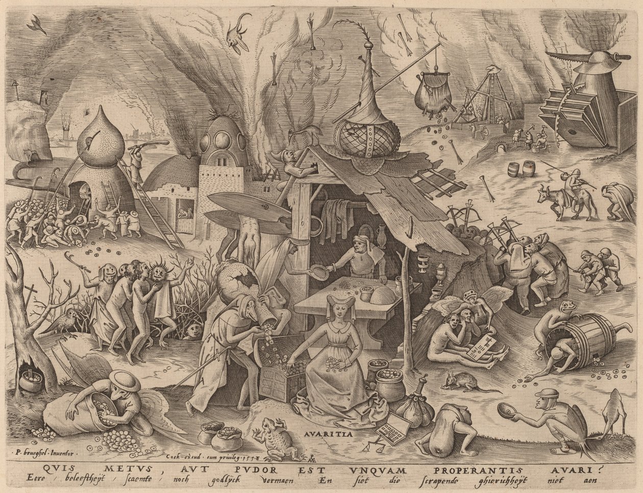 Ahneus tekijältä Pieter van der Heyden after Pieter Bruegel the Elder