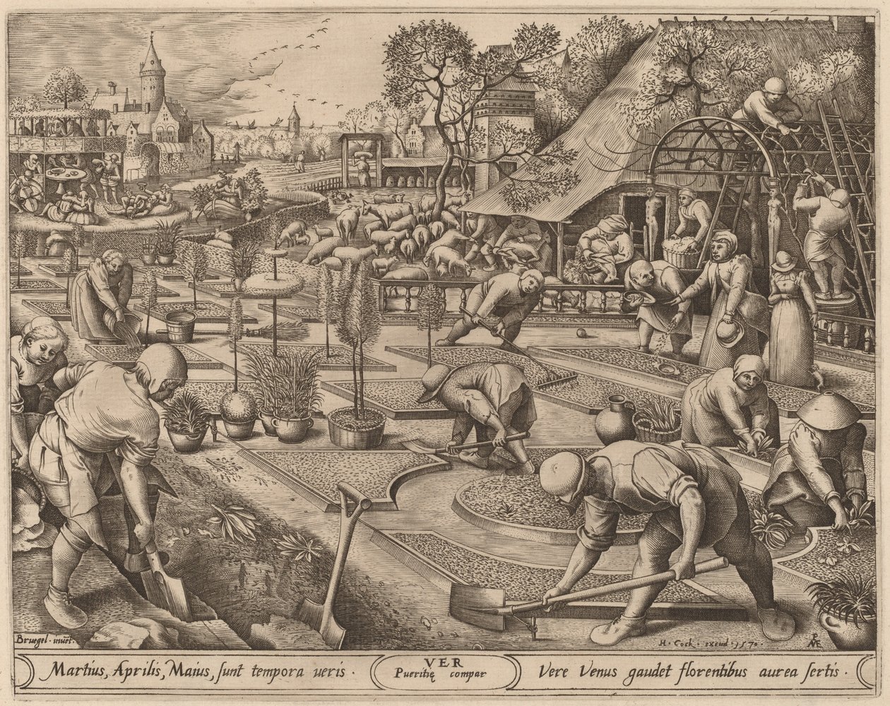 kevät tekijältä Pieter van der Heyden after Pieter Bruegel the Elder