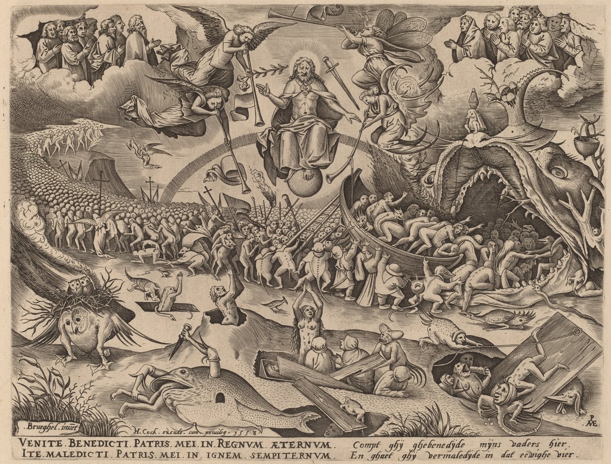 Viimeinen tuomio tekijältä Pieter van der Heyden after Pieter Bruegel the Elder