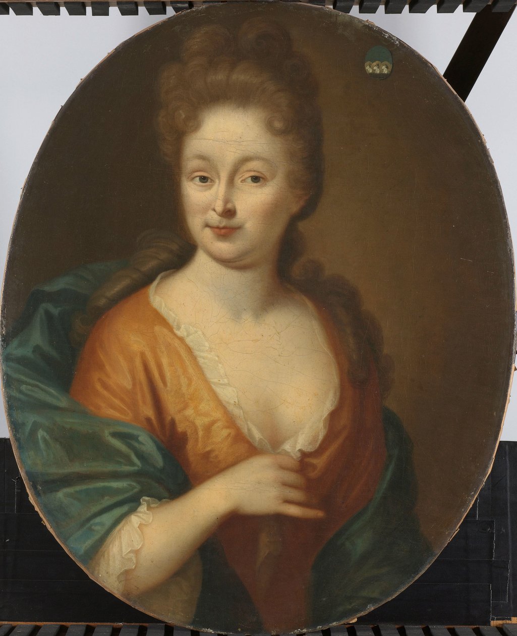Naisen muotokuva, mahdollisesti Elisabeth Hollaer, Theodorus Rijswijkin vaimo tekijältä Pieter van der Werff (attributed to)