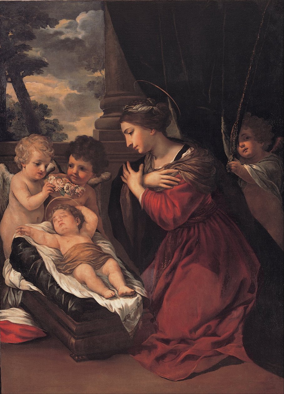 Madonna lapsen ja enkelien kanssa tekijältä Pietro da Cortona