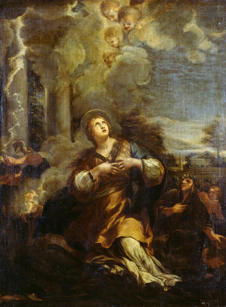 Pyhä Martina kutsuu salaman epäjumaliksi tekijältä Pietro da Cortona