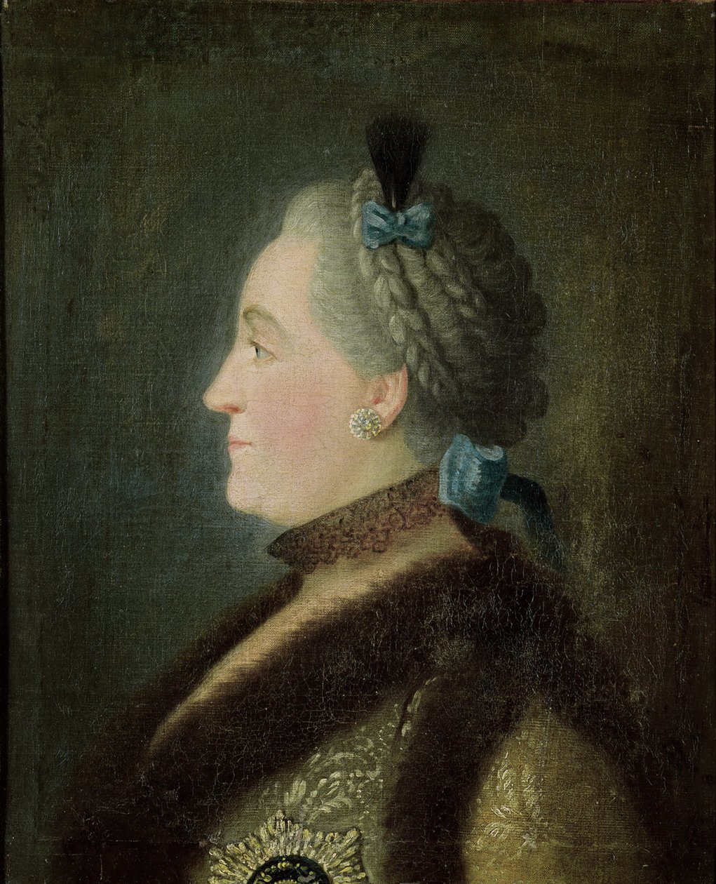 Venäjän Katariina II:n (1729-1796) muotokuva Dimitri Gregorievich Levitskyn (1735-1822) maalauksen jälkeen tekijältä Pietro Antonio Rotari