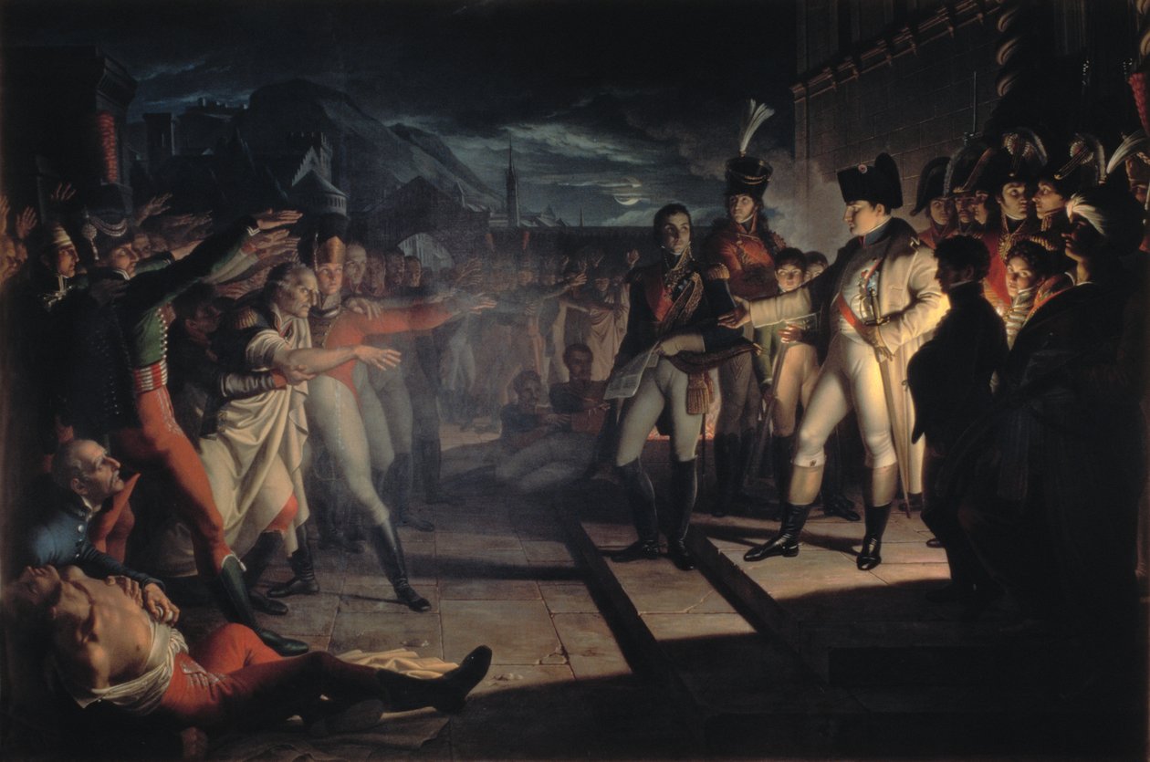 Sassonien vala Napoleon Bonapartelle (1769-1821) Jena-Auerstadtin taistelun jälkeen, 14. lokakuuta 1806, 1820 (katso myös 187778) tekijältä Pietro Benvenuti