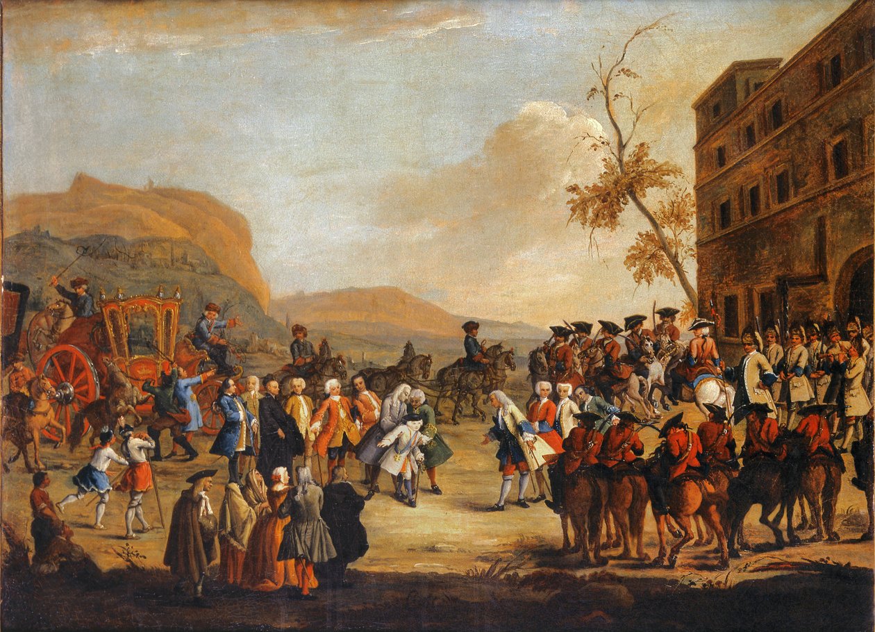 Kruununprinssi Friedrich Christianin vastaanotto Venetsian tasavallan rajalla, 1739 tekijältä Pietro Longhi