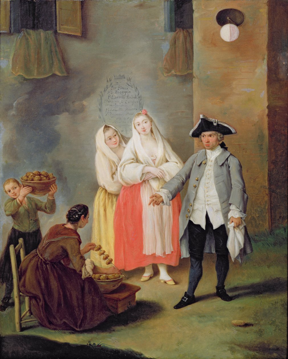 Paistettujen perunoiden myyjä tekijältä Pietro Longhi