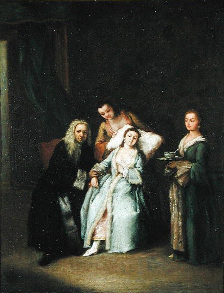 Sairas nainen, noin 1740 tekijältä Pietro Longhi