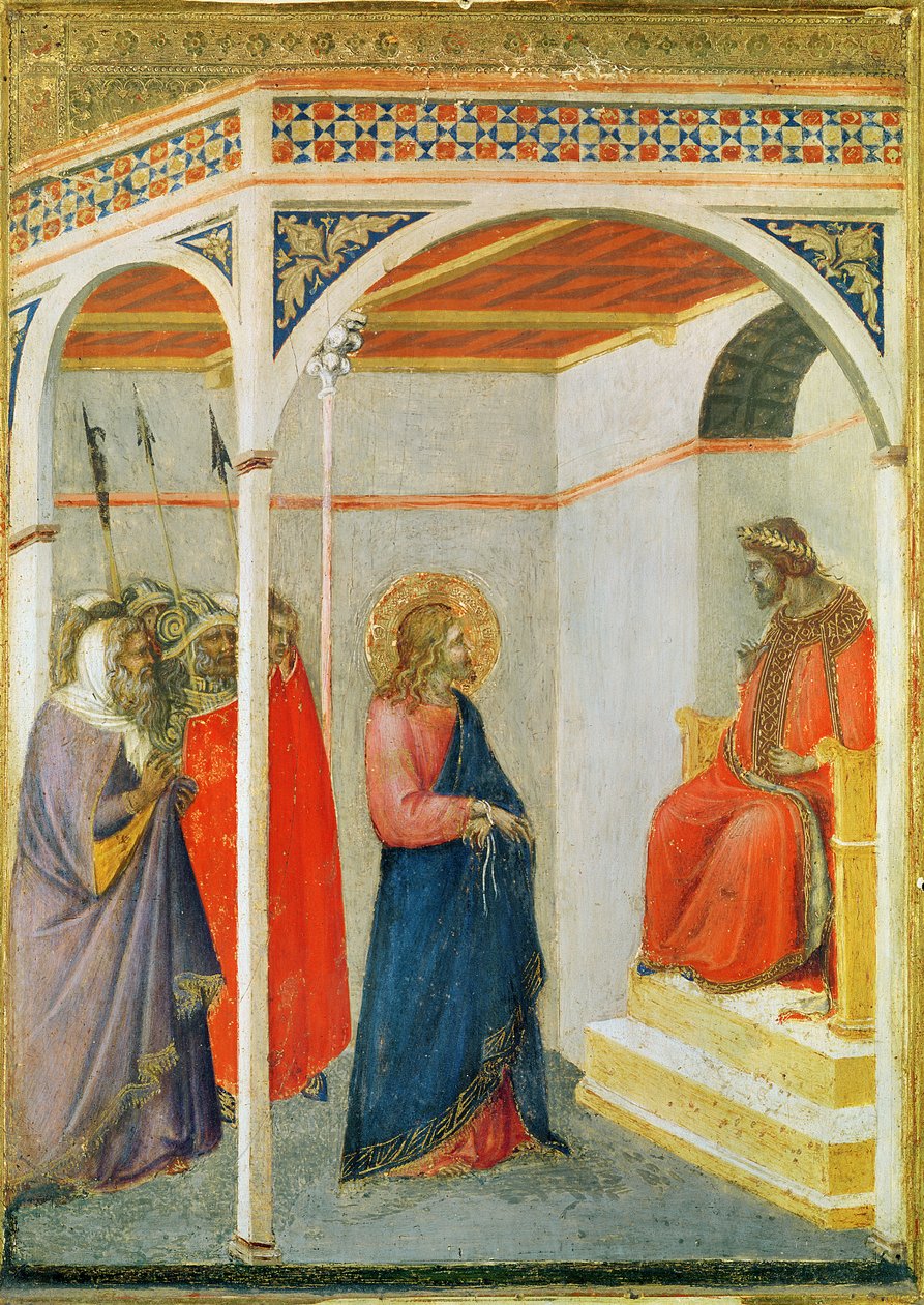 Kristus Pontius Pilatuksen edessä, n. 1335 (tempera ja kultalehti puussa) tekijältä Pietro Lorenzetti