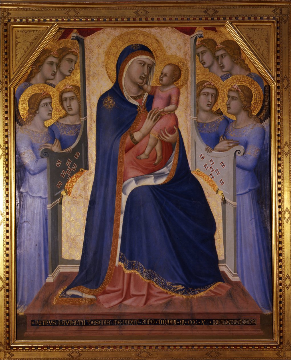 Madonna ja lapsi kahdeksan enkelin kanssa tekijältä Pietro Lorenzetti