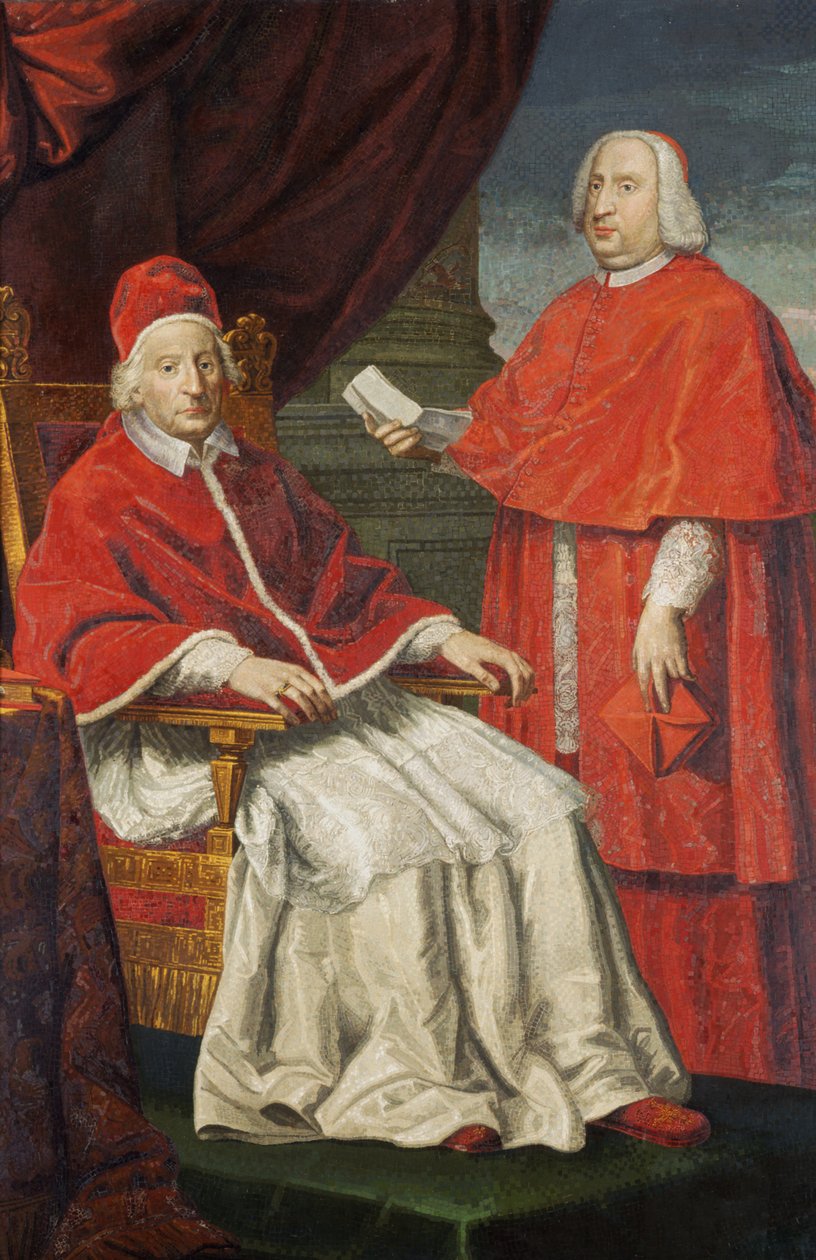 Paavi Klemens XII Nero Maria Corsinin kanssa (mosaiikki) tekijältä Pietro Paolo Cristofari