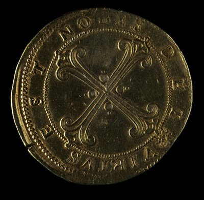 Cosimo I:n (1519-74) kolikon kääntöpuoli (kullattu) (kuosi 119190) tekijältä Pietro Paolo Galeotti