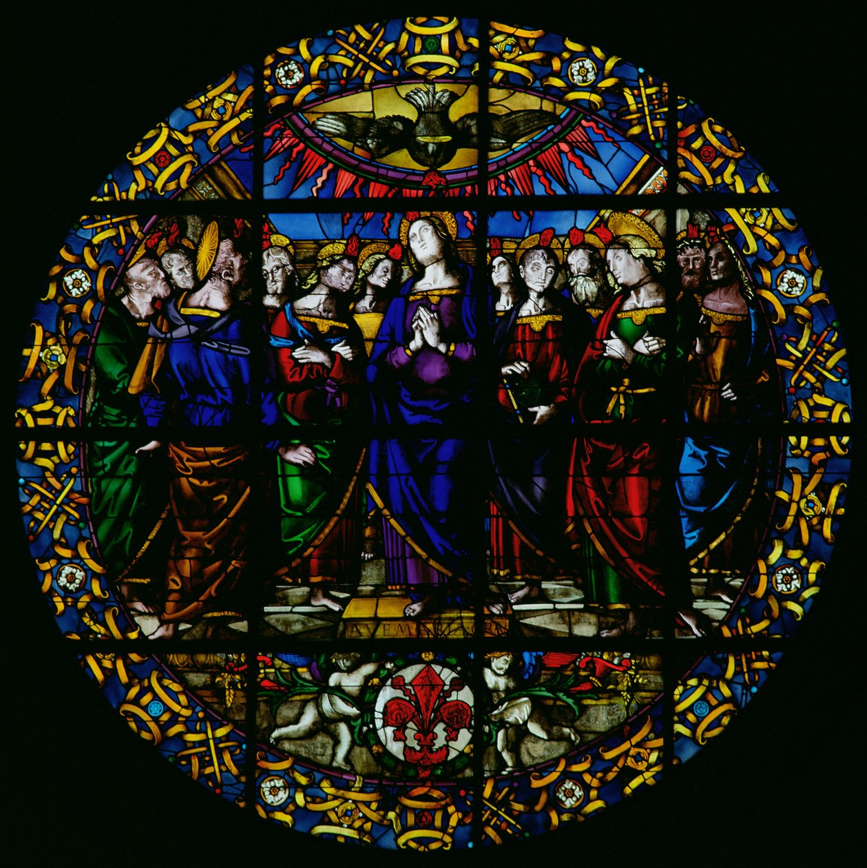 Ave Maria (lasimaalaus) tekijältä Pietro Perugino