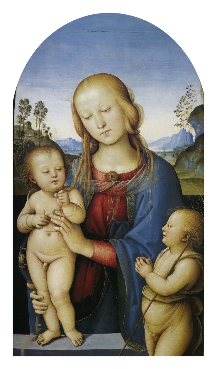 Madonna col Bambino ja San Giovannino tekijältä Pietro Perugino