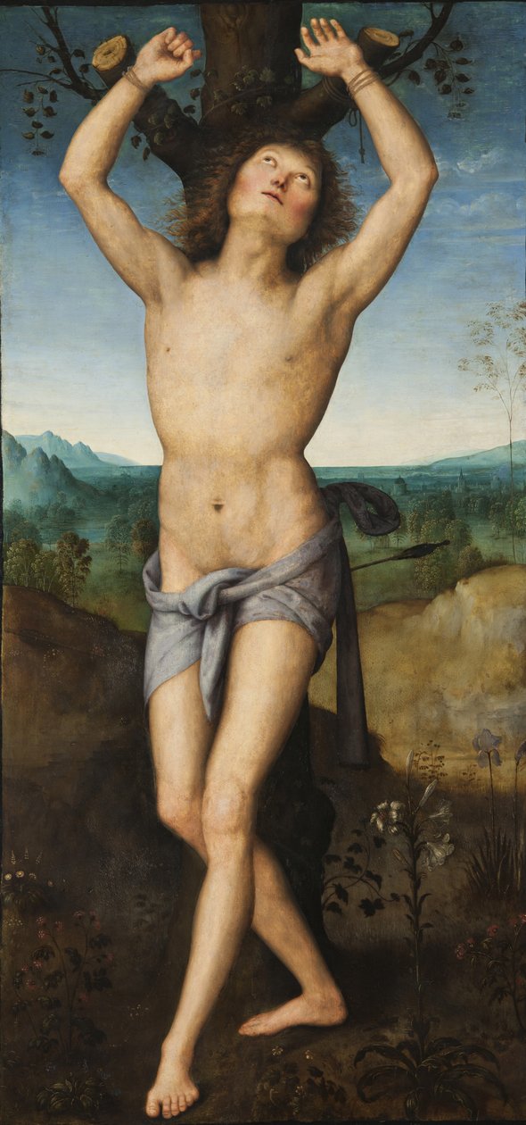 Saint Sebastian, n. 1485 (tempera paneelissa) tekijältä Pietro Perugino