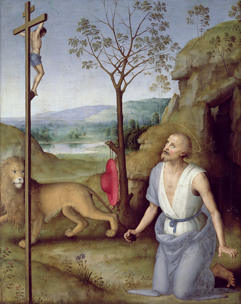 Pyhä Hieronymus erämaassa, n. 1499-1502. tekijältä Pietro Perugino
