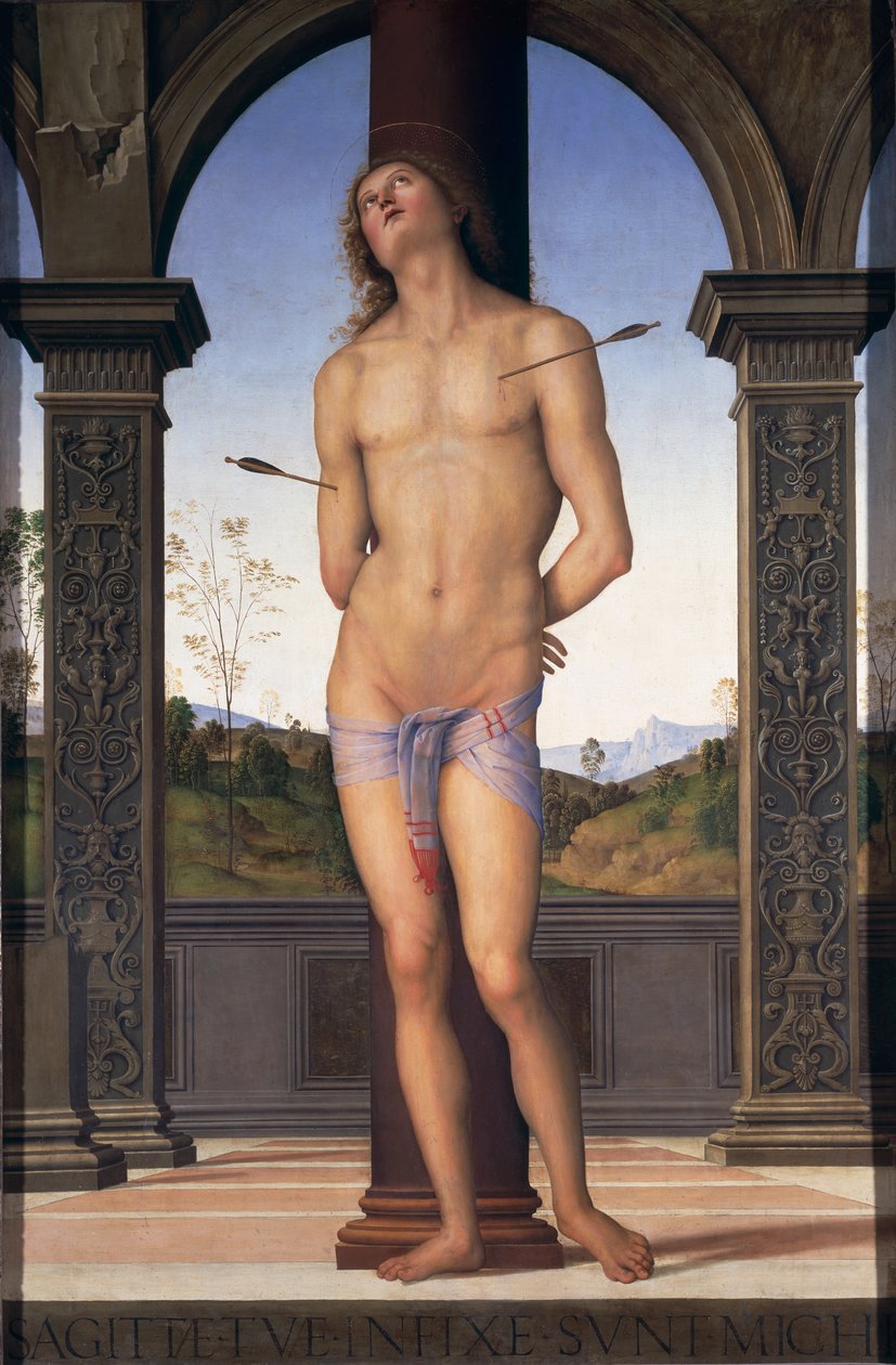St. Sebastian, noin 1490-1500 tekijältä Pietro Perugino