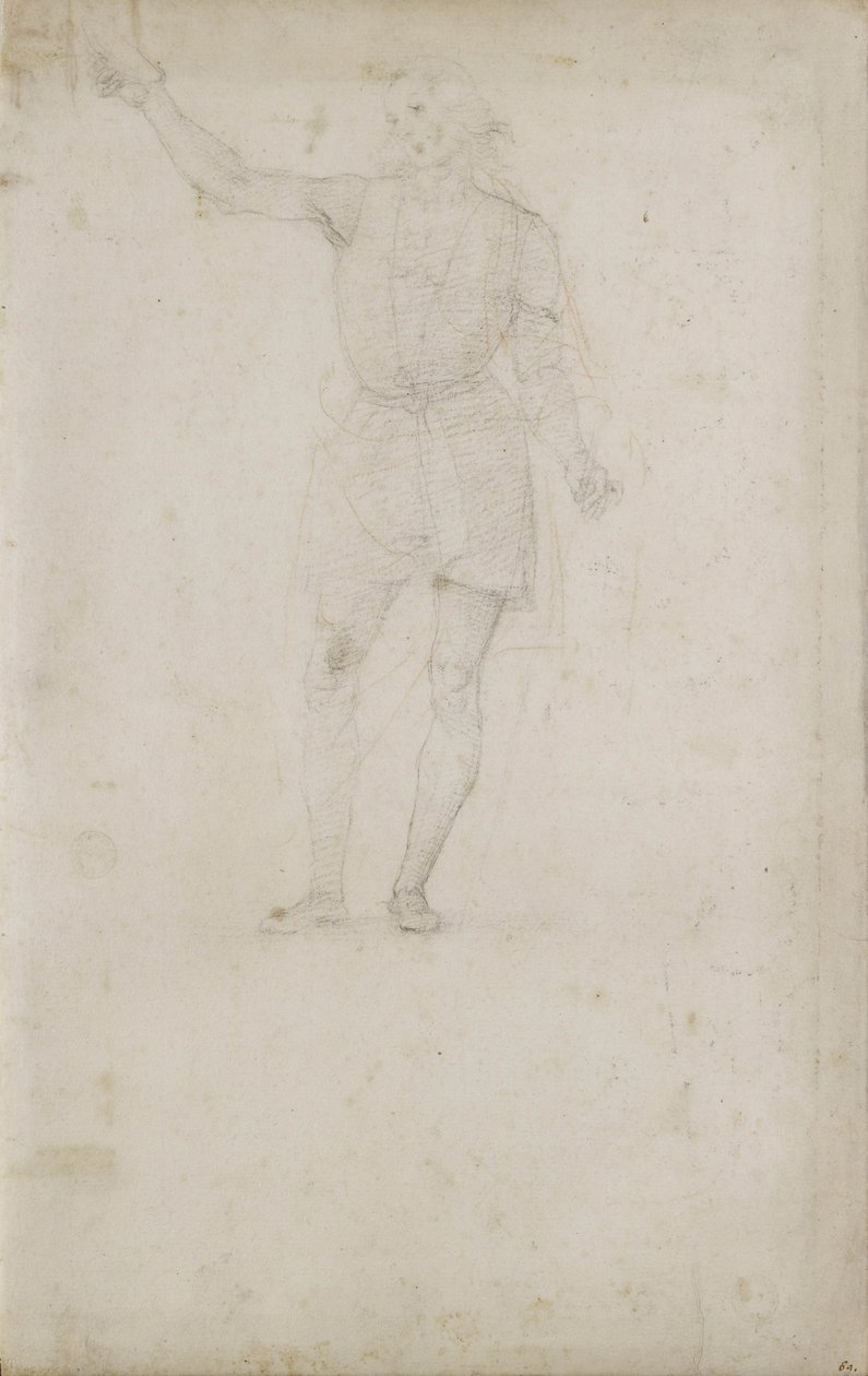 Tutkimus Johannes Kastajan kuvasta (liitu valkoiselle paperille). tekijältä Pietro Perugino