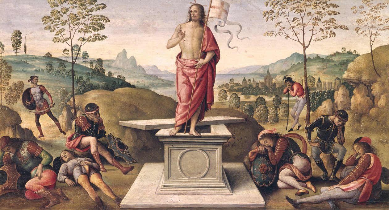 Kristuksen ylösnousemus San Pietron luostarista, Perugia, 1496-98 tekijältä Pietro Perugino