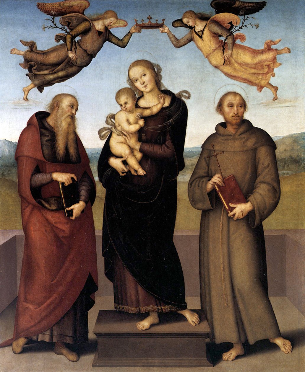 Loreton neitsyt pyhän Hieromuksen ja pyhän Franciscuksen kanssa, 1507-1515 tekijältä Pietro Perugino